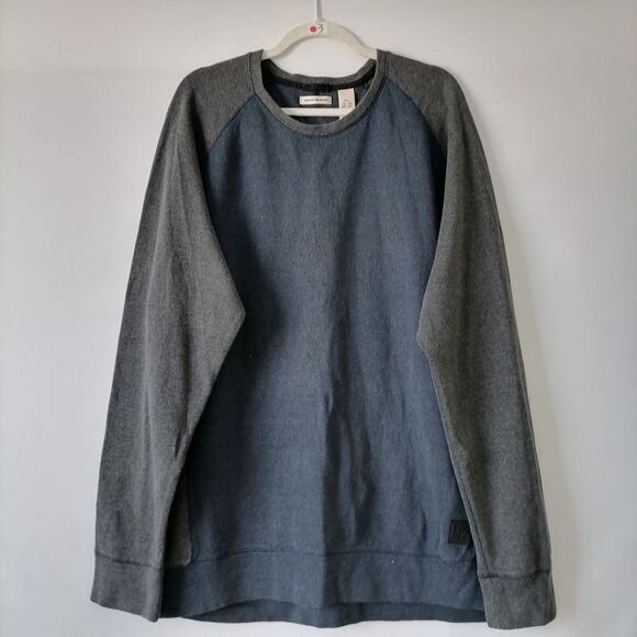 DKNY Other - DKNY Jeans Men's Blue Gray Color Block Crew Neck Raglan Sleeve Sweater Size XXL